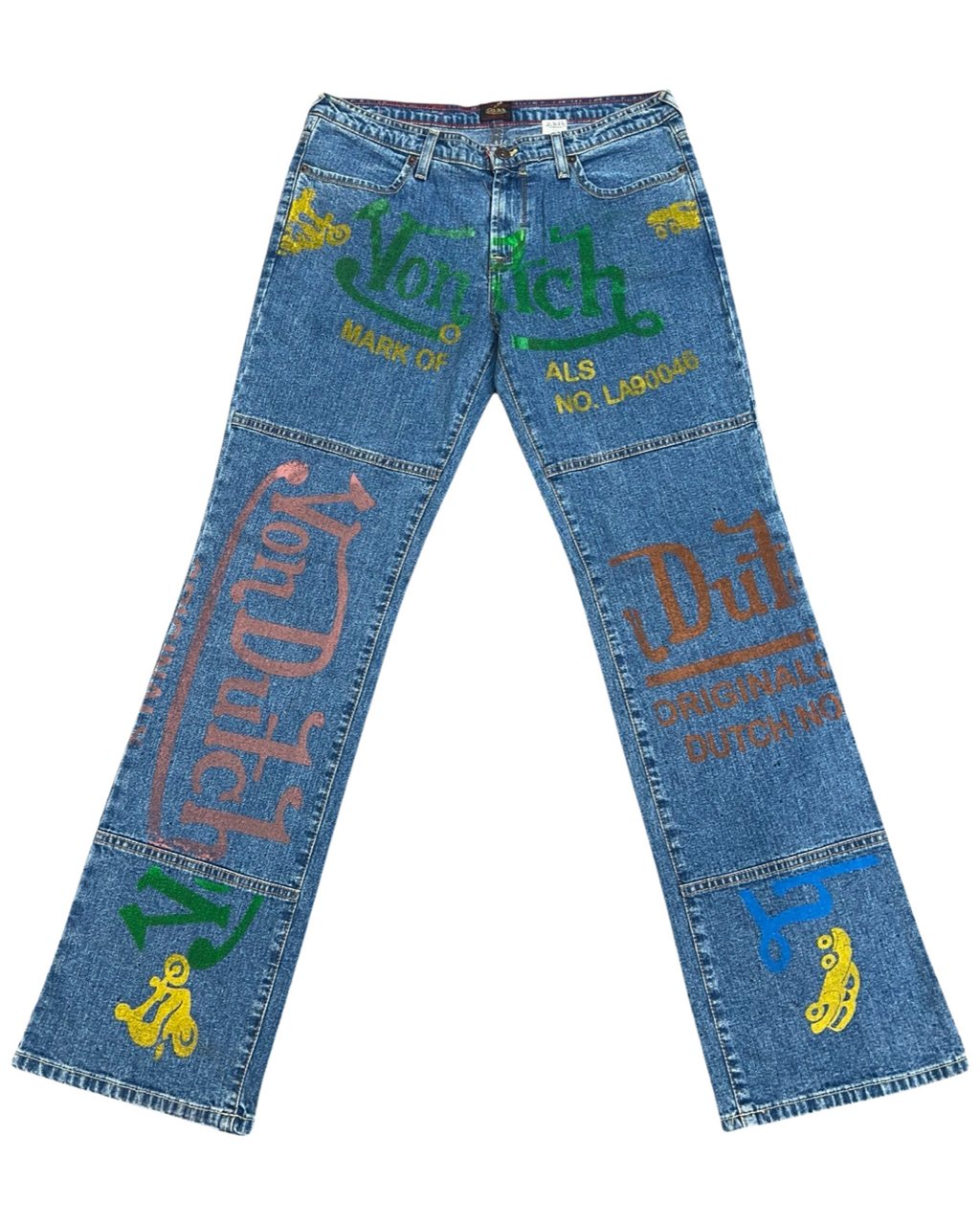 W 11 / M 30 Vintage Von Dutch Sample Big Print Jeans KIF Vintage