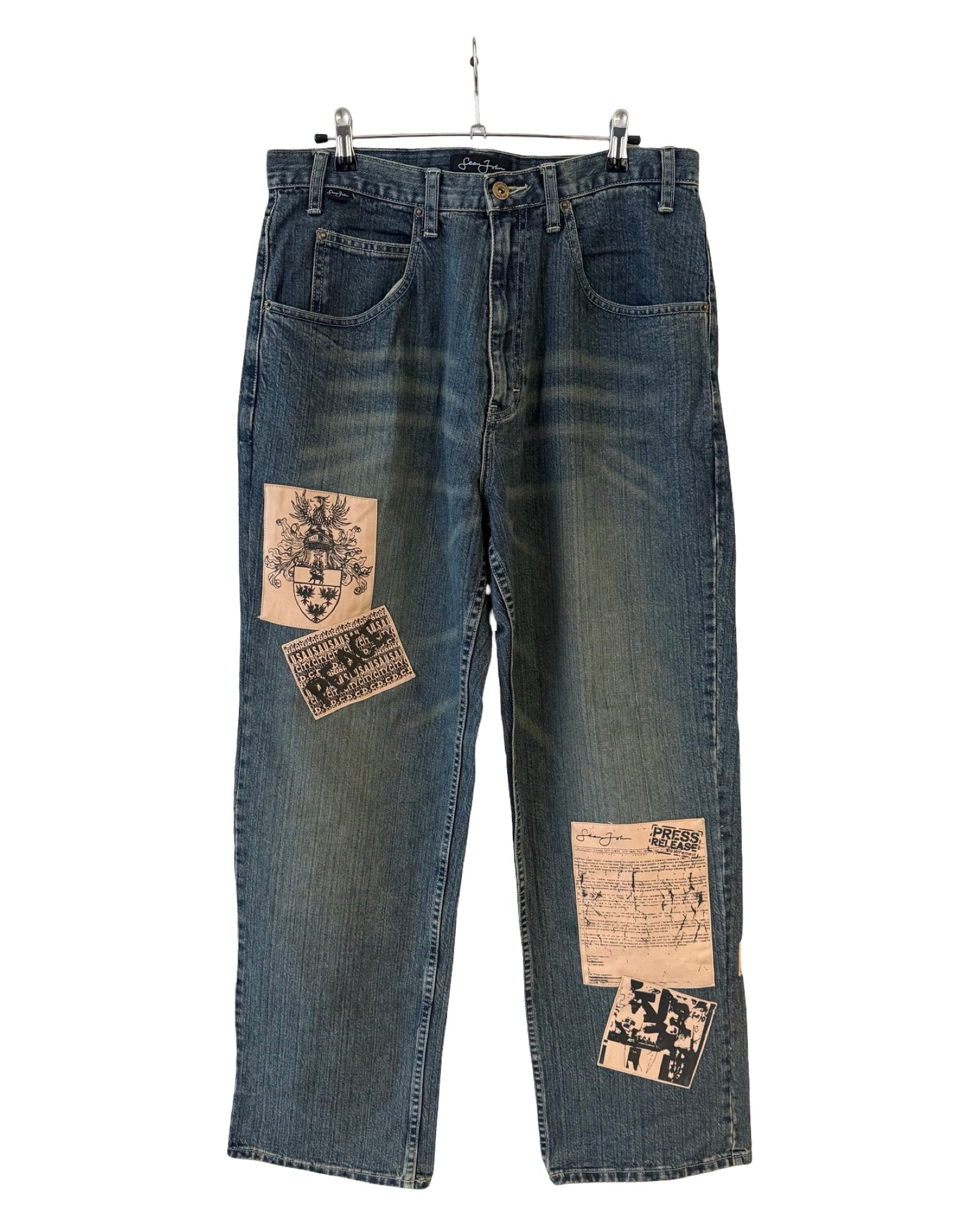 34 x 34 Vintage y2k Sean John Patchwork Baggy Jeans – KIF Vintage