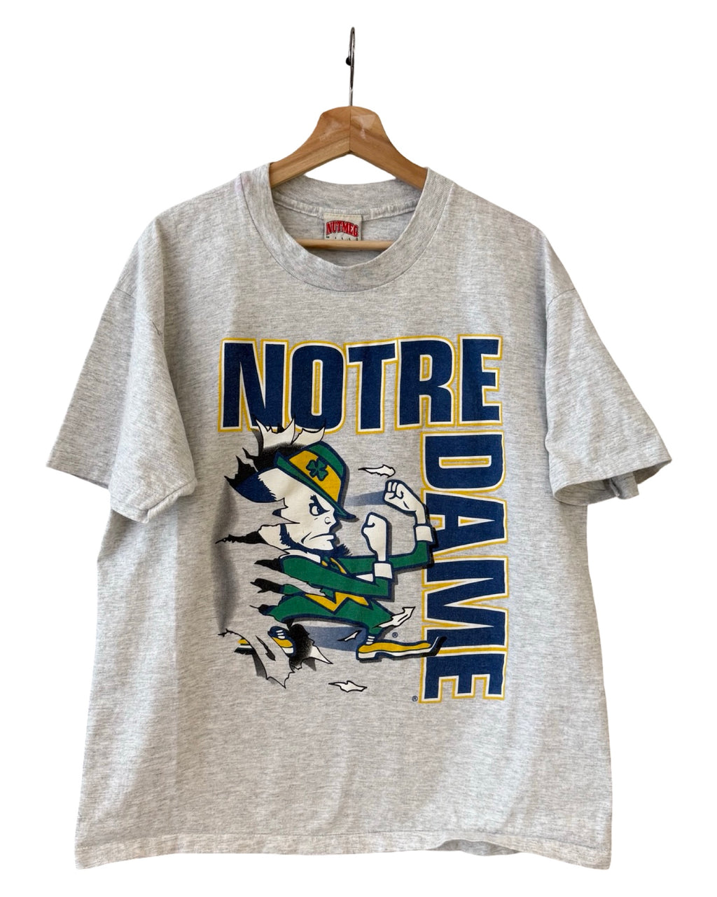 ヴィンテージ 90年代 ノートルダム ファイティングアイリッシュ ナツメグ ブレイクアウト Tシャツ