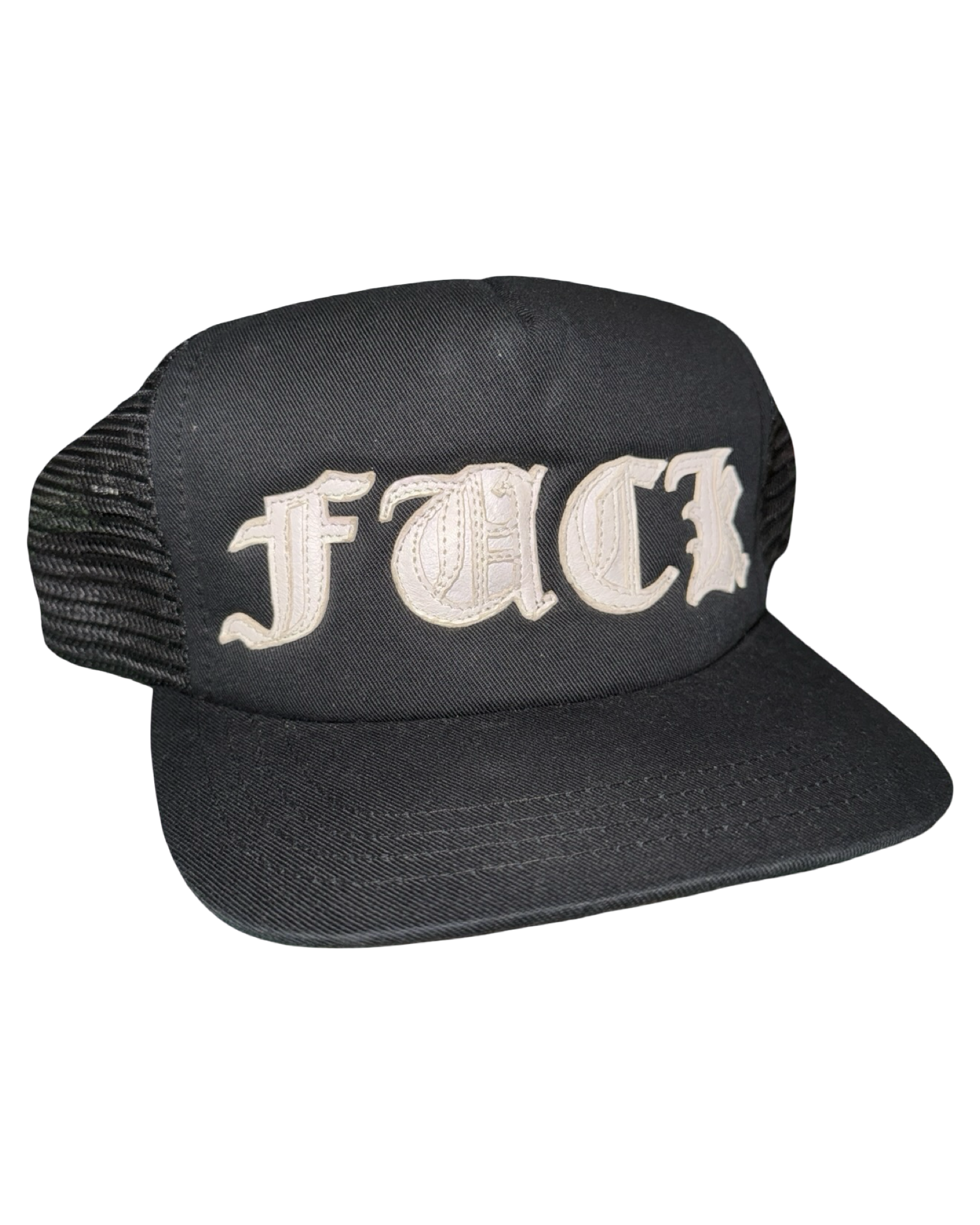 Chrome Hearts FUCK Leather Letters Hat KIF Vintage