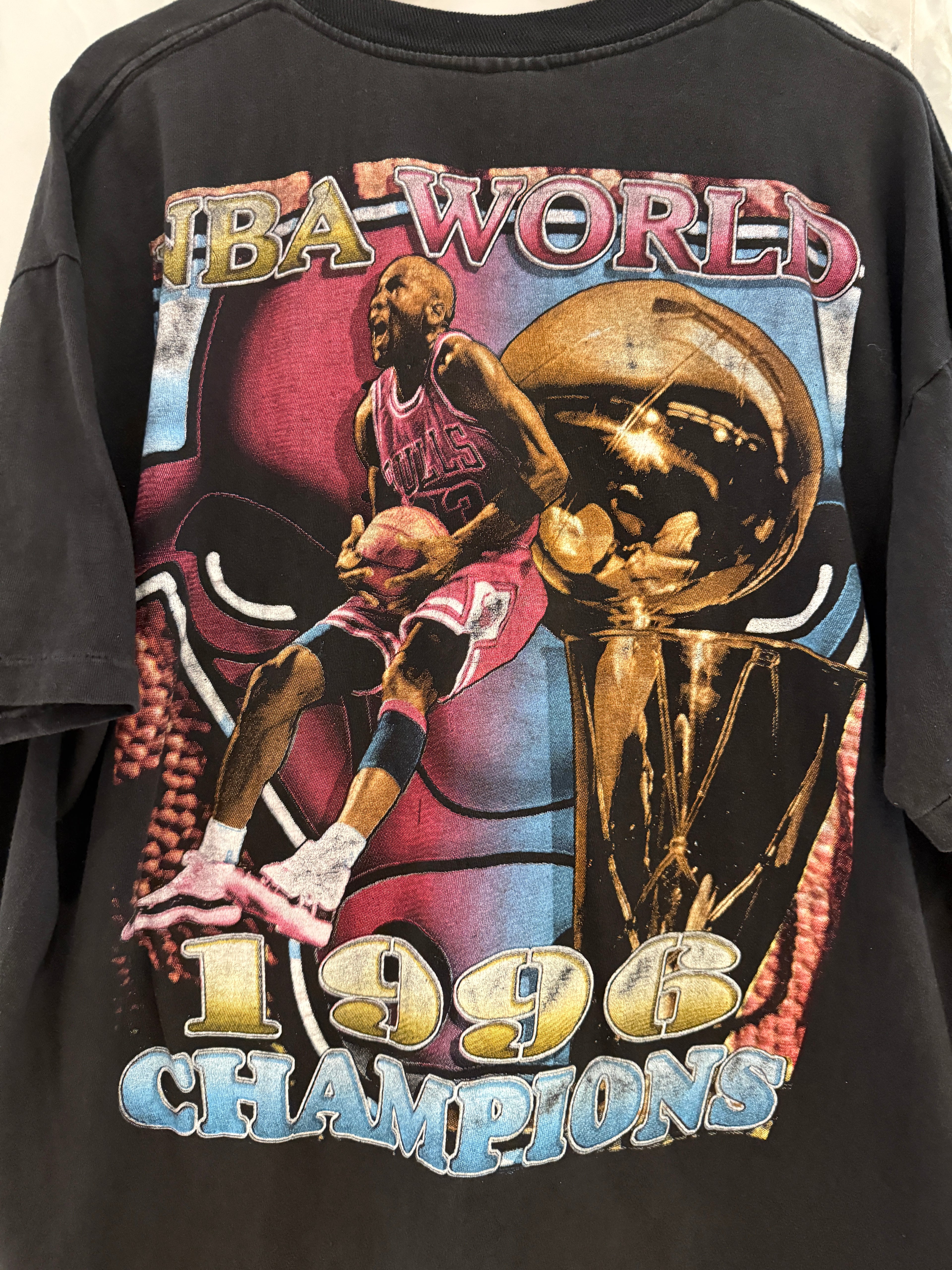 Vintage 1996 Chicago Bulls Jordan Pippen Rodman Rap Tee KIF Vintage