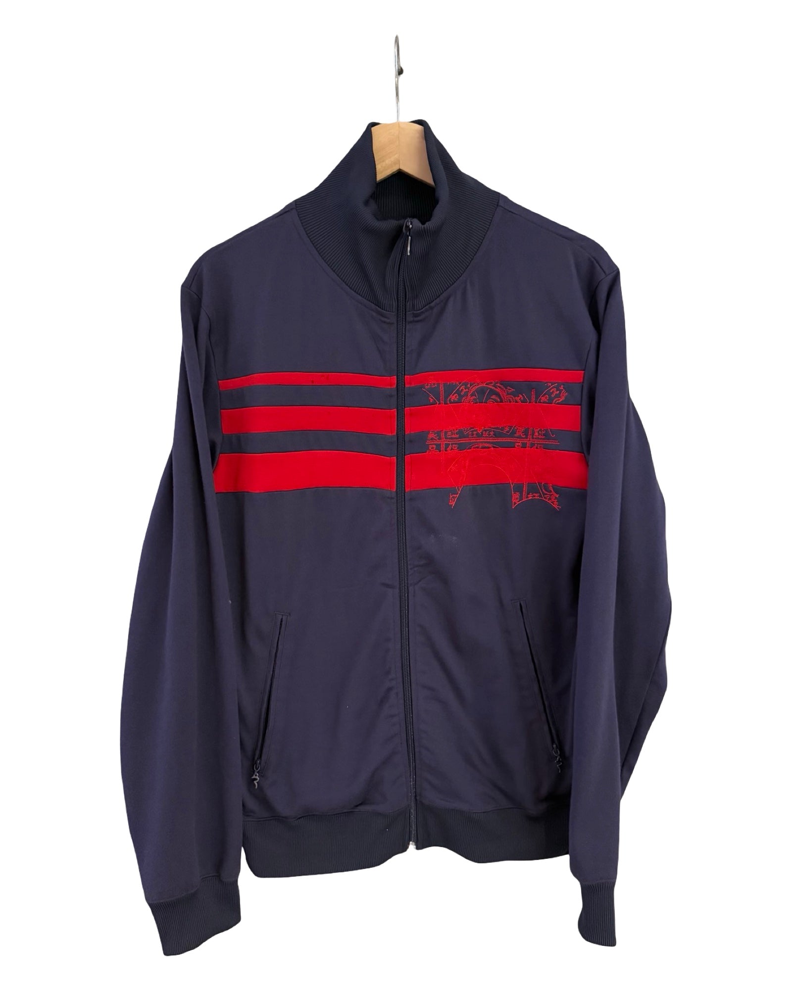 Vintage y2k Evisu Oki-Ni Navy Track Jacket
