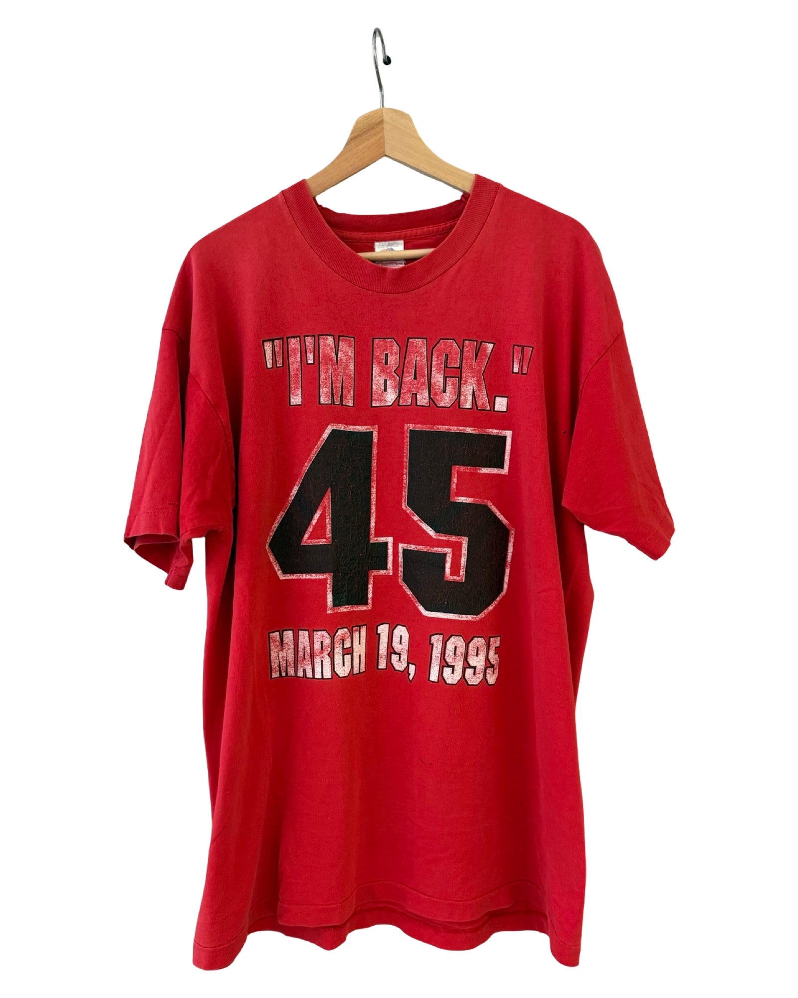 Vintage 1995 Chicago Bulls Michael Jordan Im Back 45 Tee