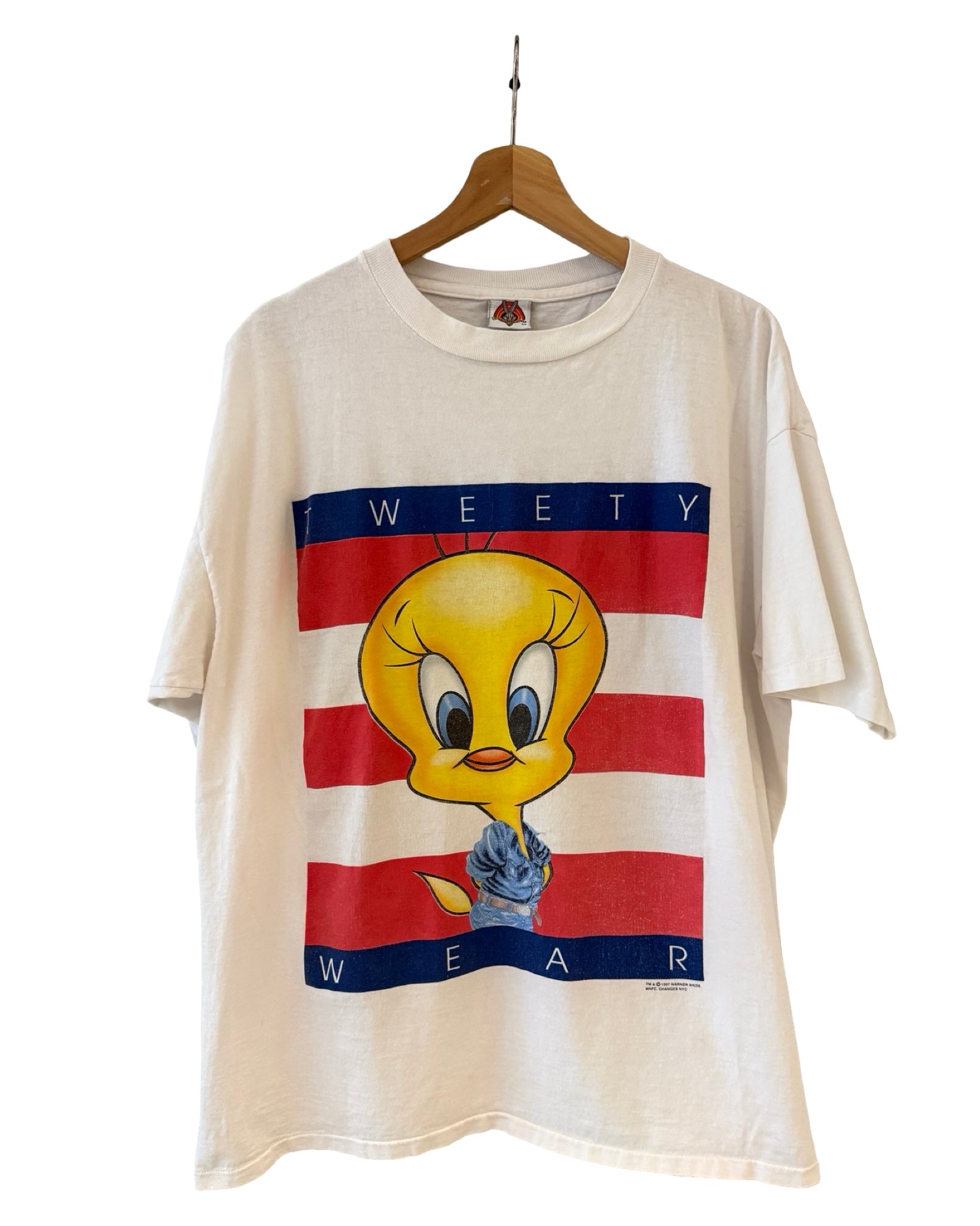 Vintage 1997 Looney Tunes Tweety Wear Tommy Hilfiger Rip Tee