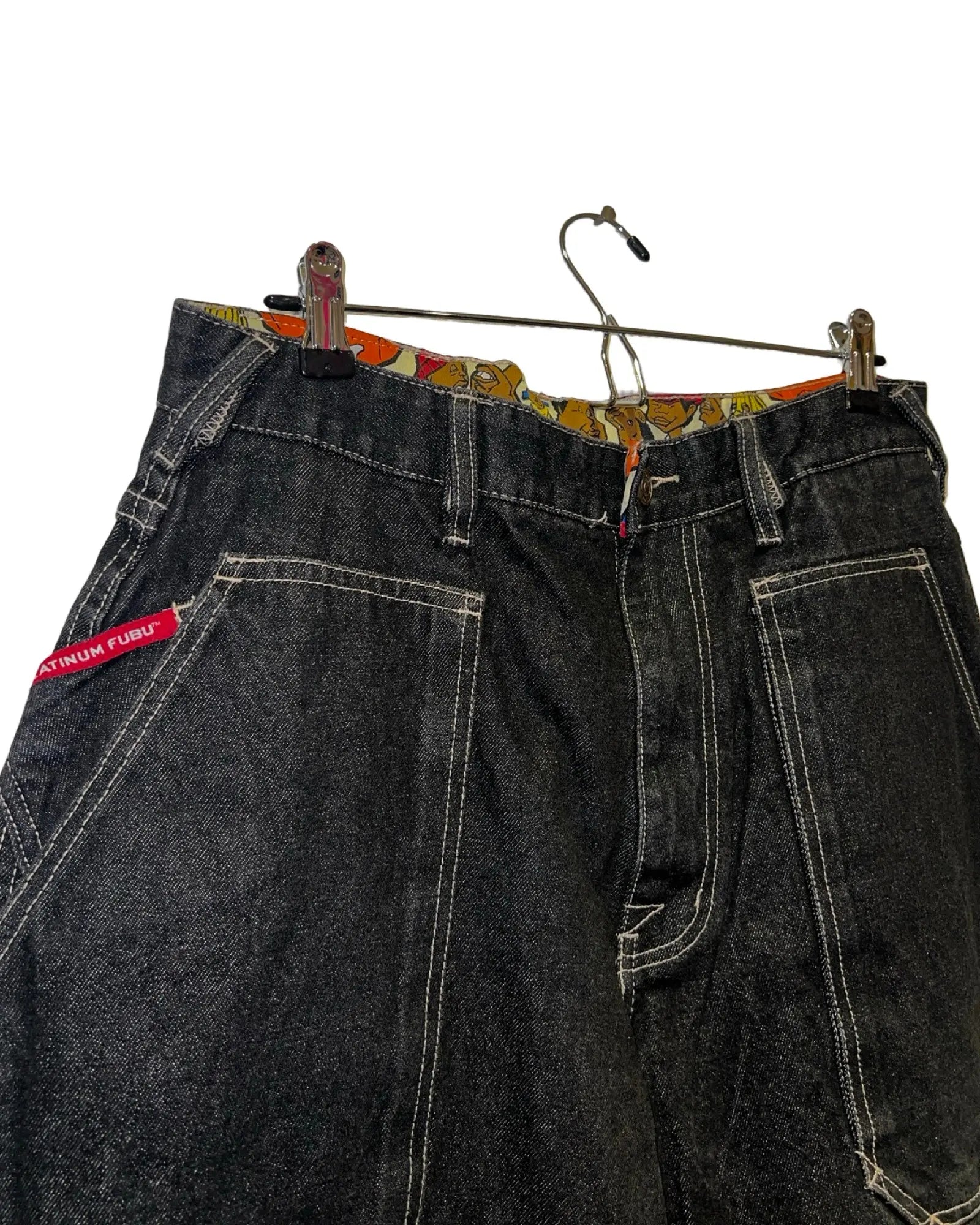 34 x 30 Platinum Fubu x Fat Albert 90s Denim Jeans KIF Vintage