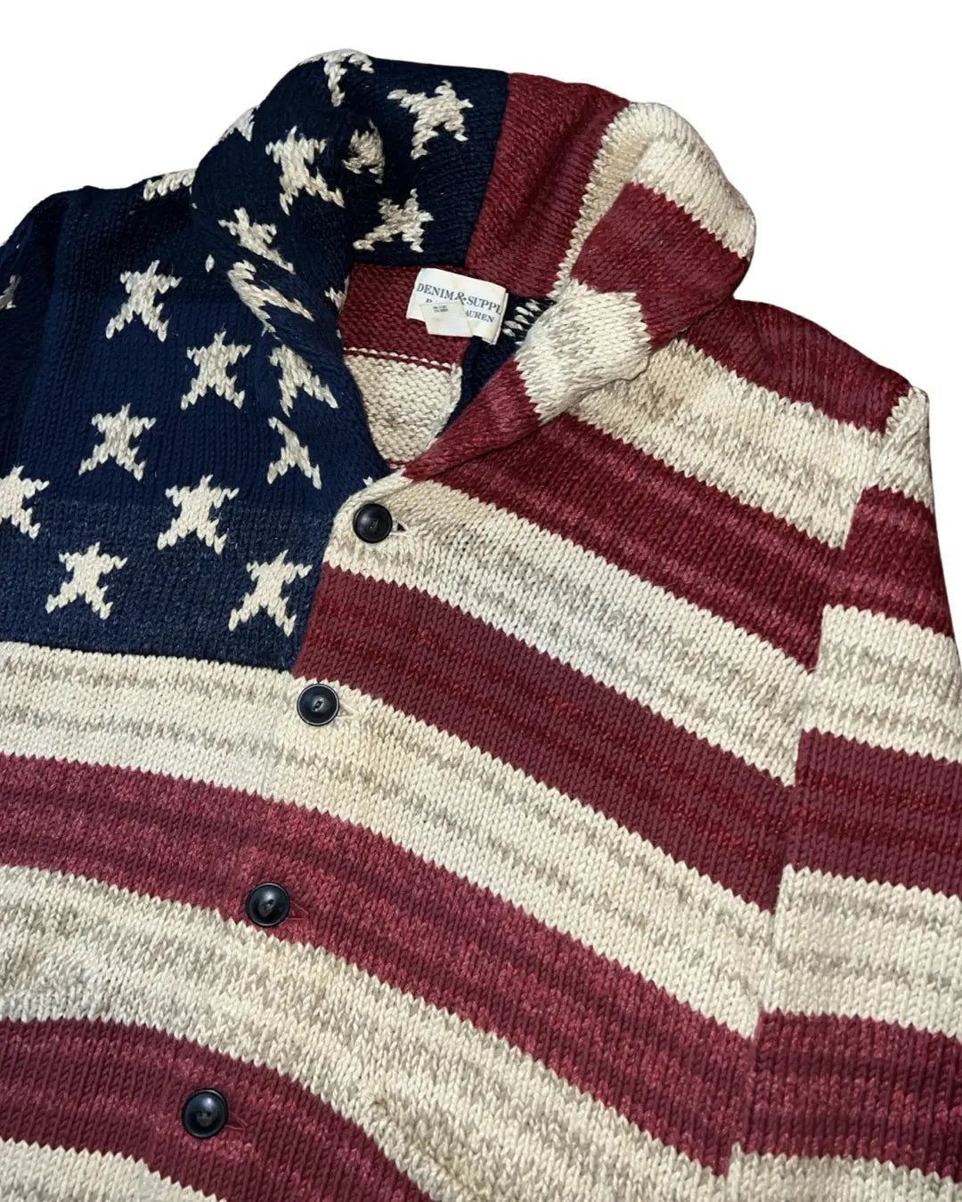 Vintage Ralph Lauren Flag Wool & Linen Cardigan KIF Vintage