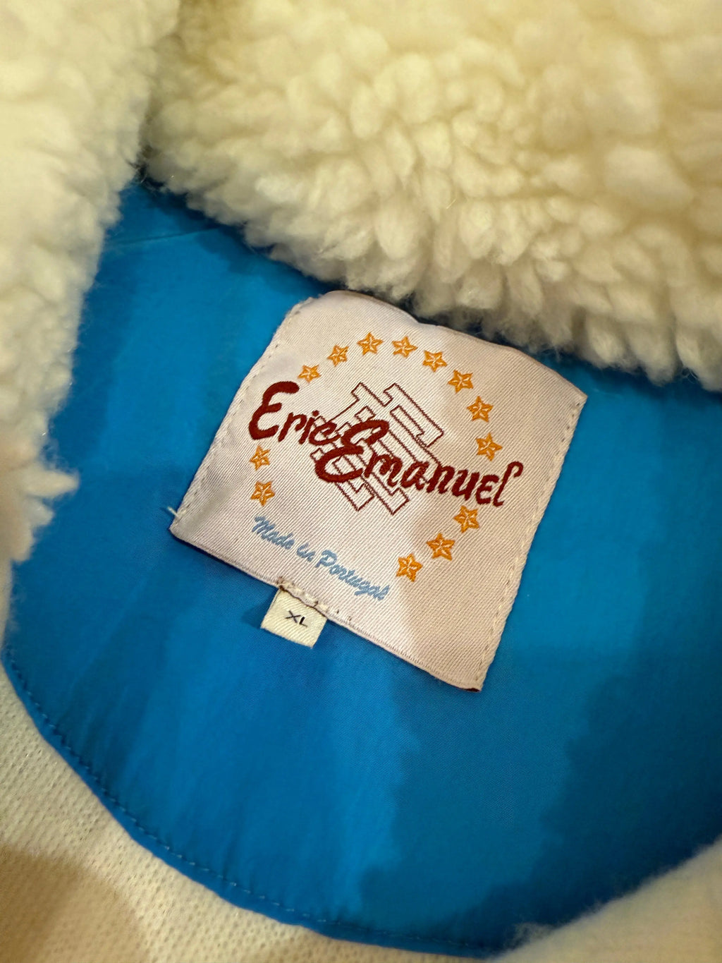 Archive SAMPLE Eric Emanuel White Sherpa Zip Up KIF Vintage