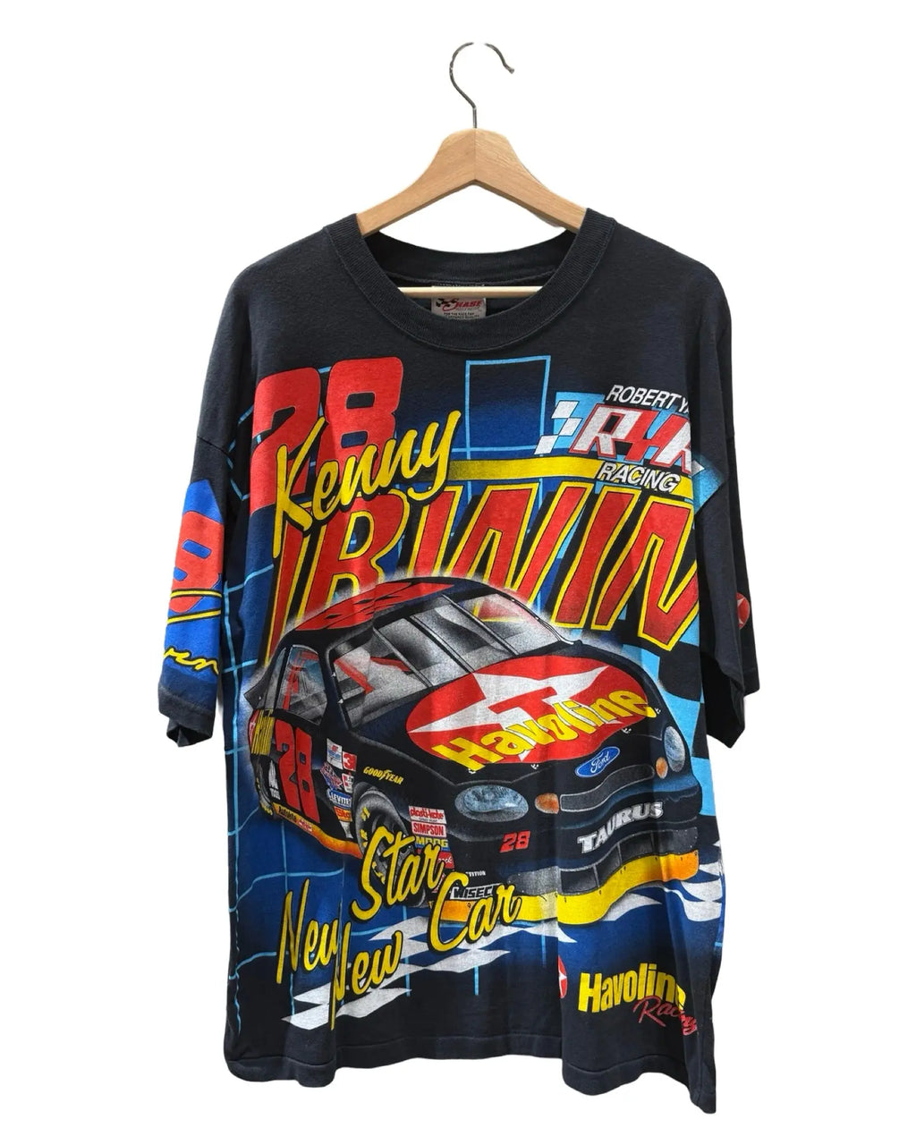 Vintage 1998 Nascar Kenny Irwin Ford All Over Print Tee KIF Vintage