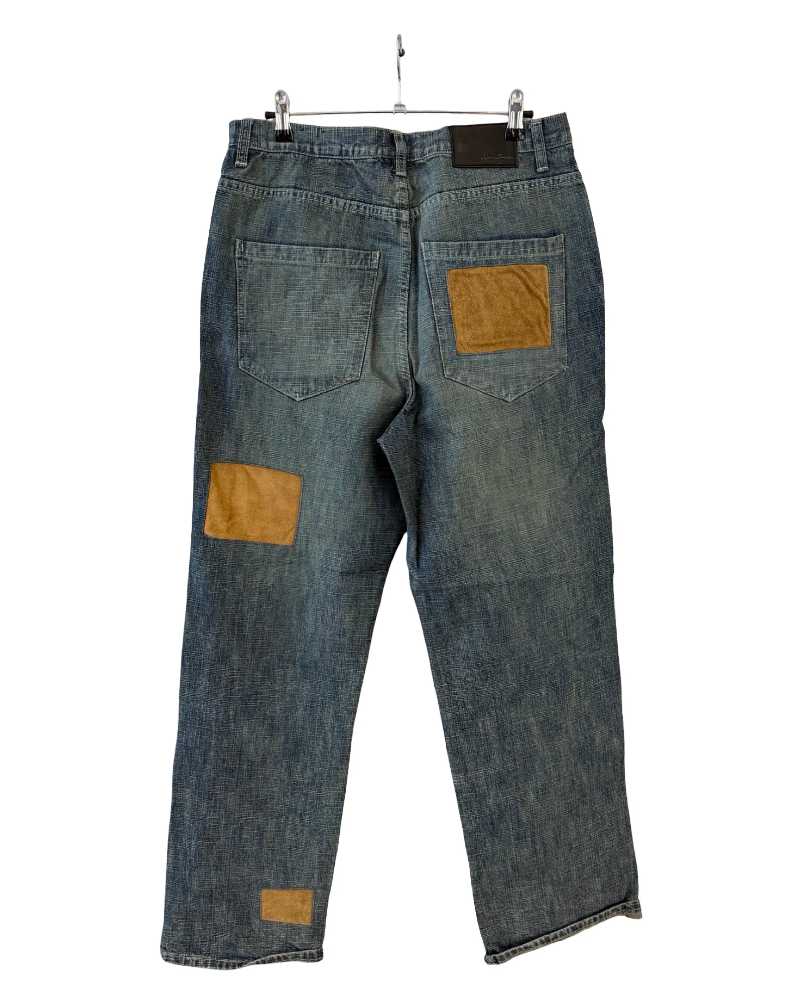 32 x 32 Vintage Sean John Denim Suede Patchwork Jeans