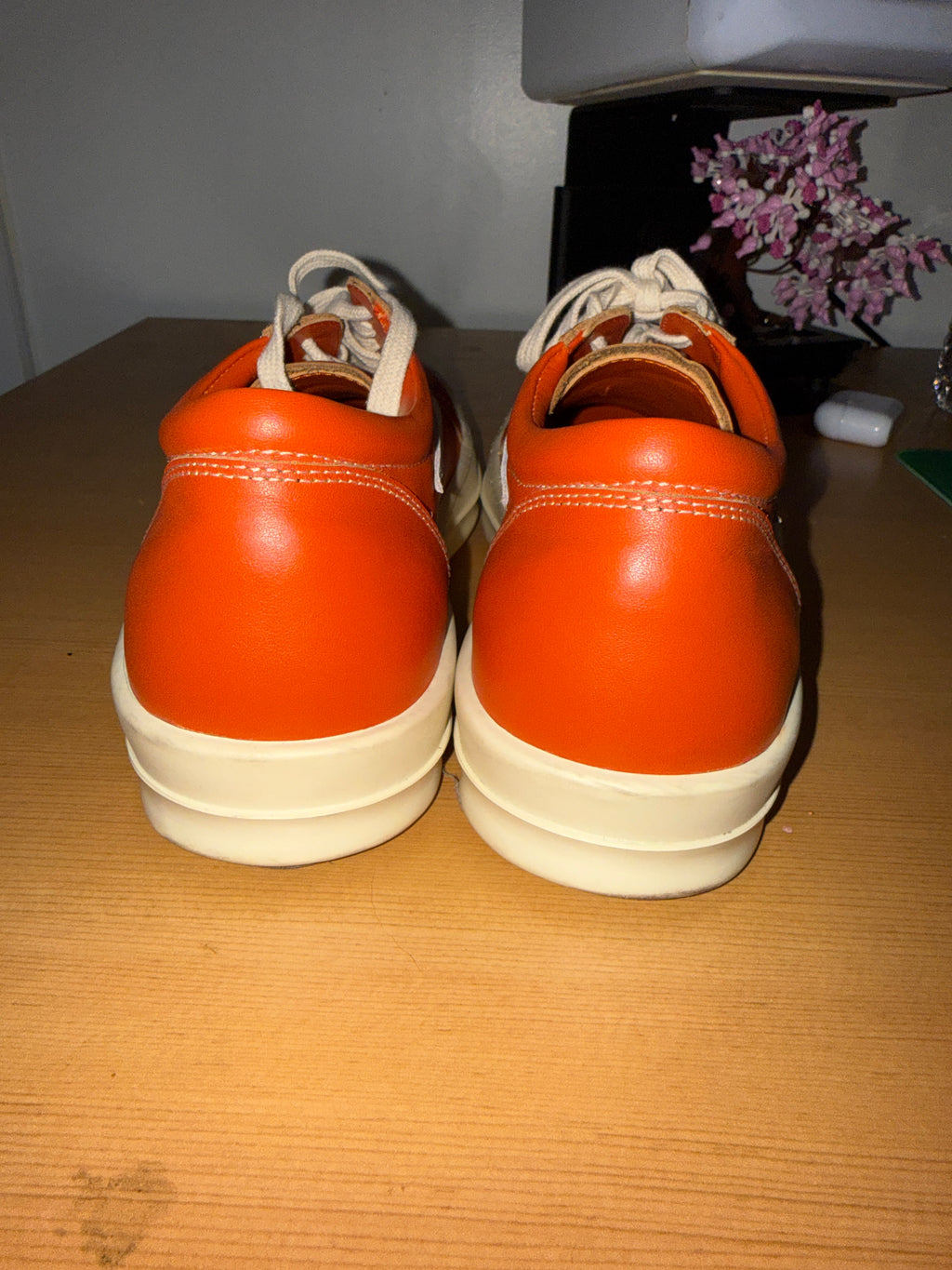 Size 7 / AW22 Rick Owens Suede Orange Strobe Vans KIF Vintage