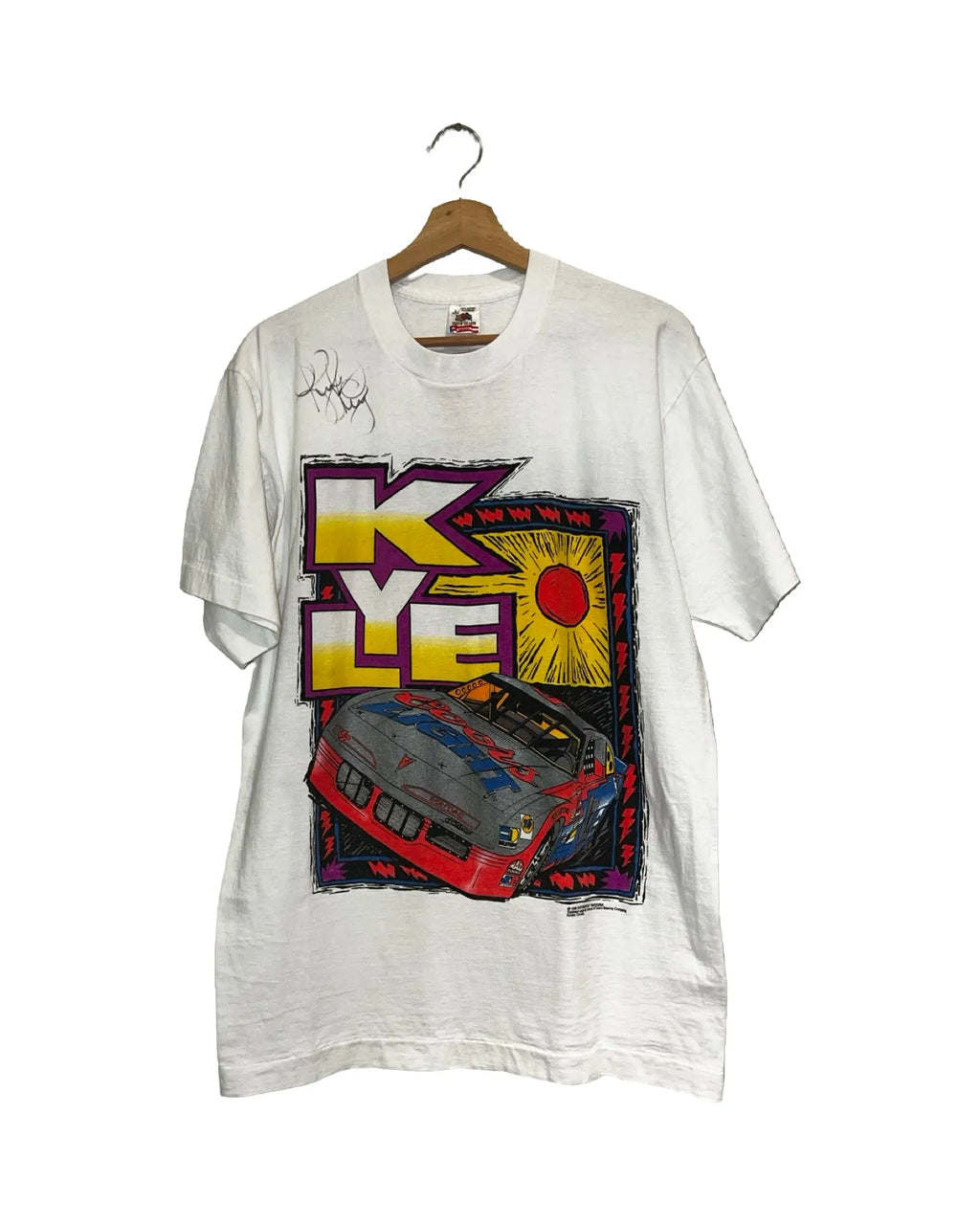 Vintage 90s Nascar Kyle Petty Coors Light Signed Tee KIF Vintage