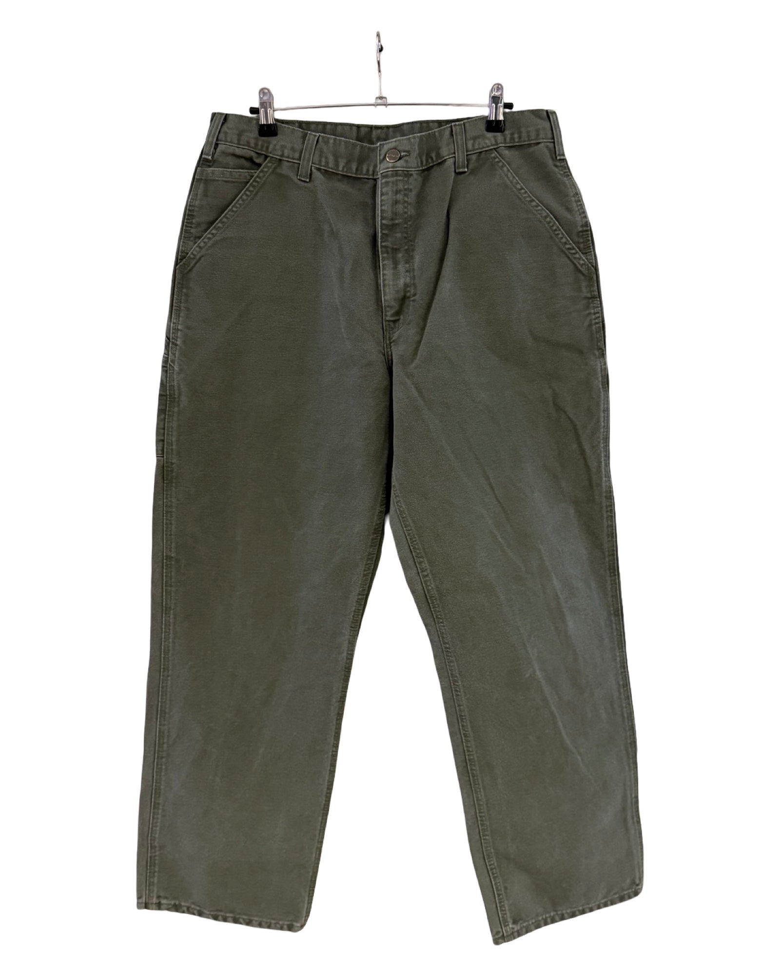 Pantalones de carpintero Carhartt vintage verde oliva 34 x 30