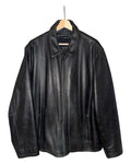 Vintage 90s Black Leather Bomber Jacket KIF Vintage