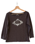 Womens Polo Ralph Lauren NY Brown Logo Tee