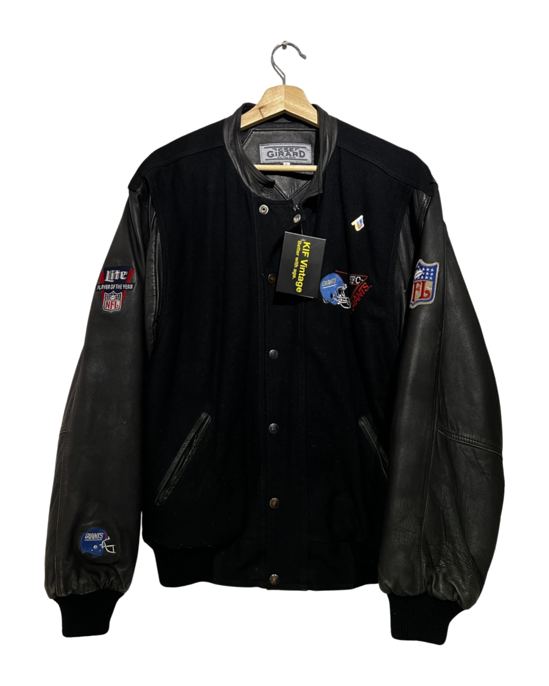 Vintage 90s New York Giants Leather Varsity Jacket KIF Vintage