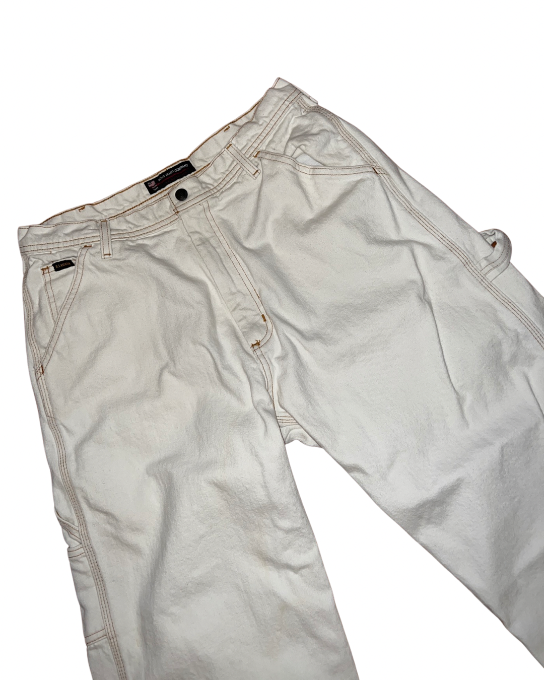 Vintage (31 x 34) 90s Polo White Wide Leg Carpenter Jeans KIF Vintage