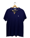 Vintage 90s Burberry Check Indigo Polo Shirt KIF Vintage