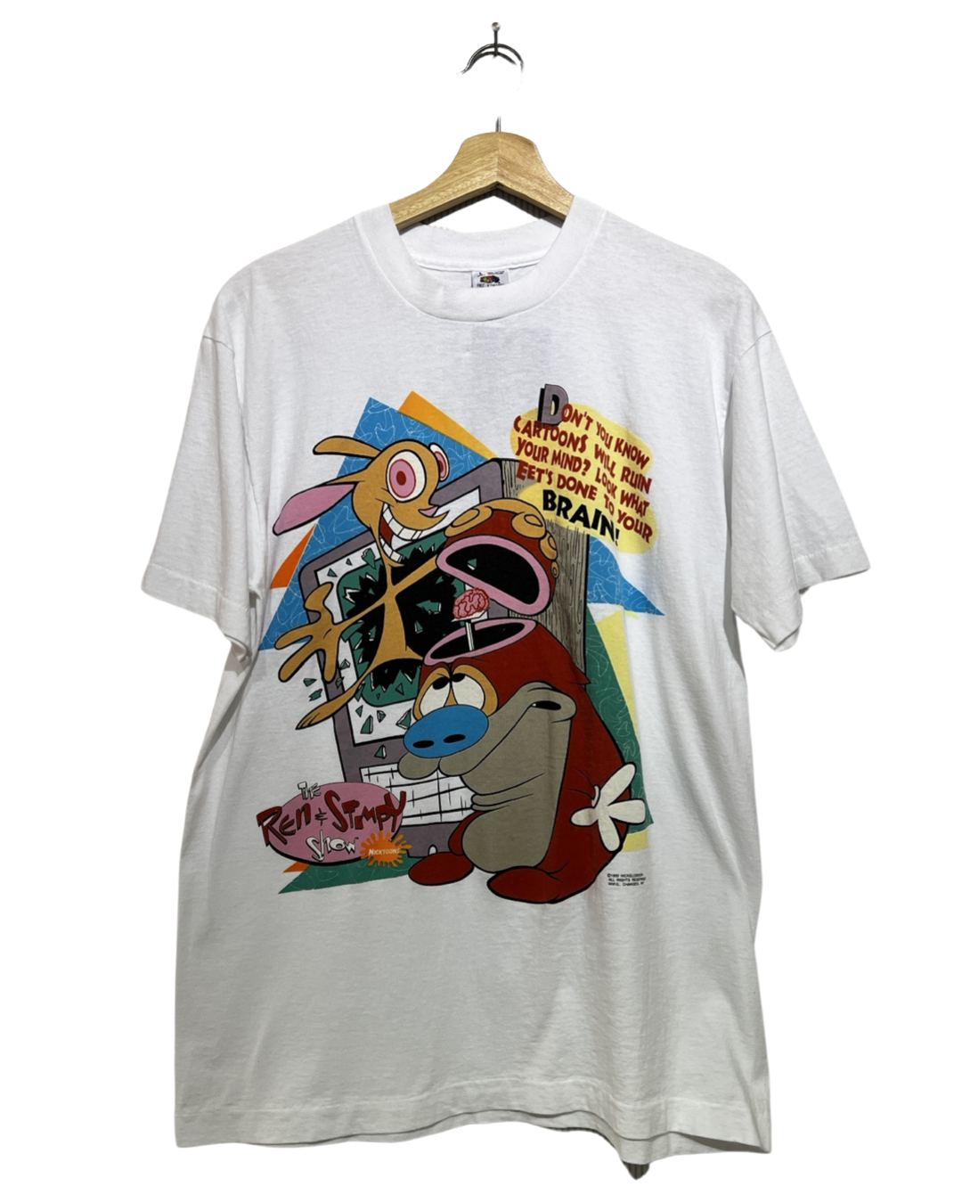 Vintage 1993 Ren & Stimpy Brain Tee KIF Vintage