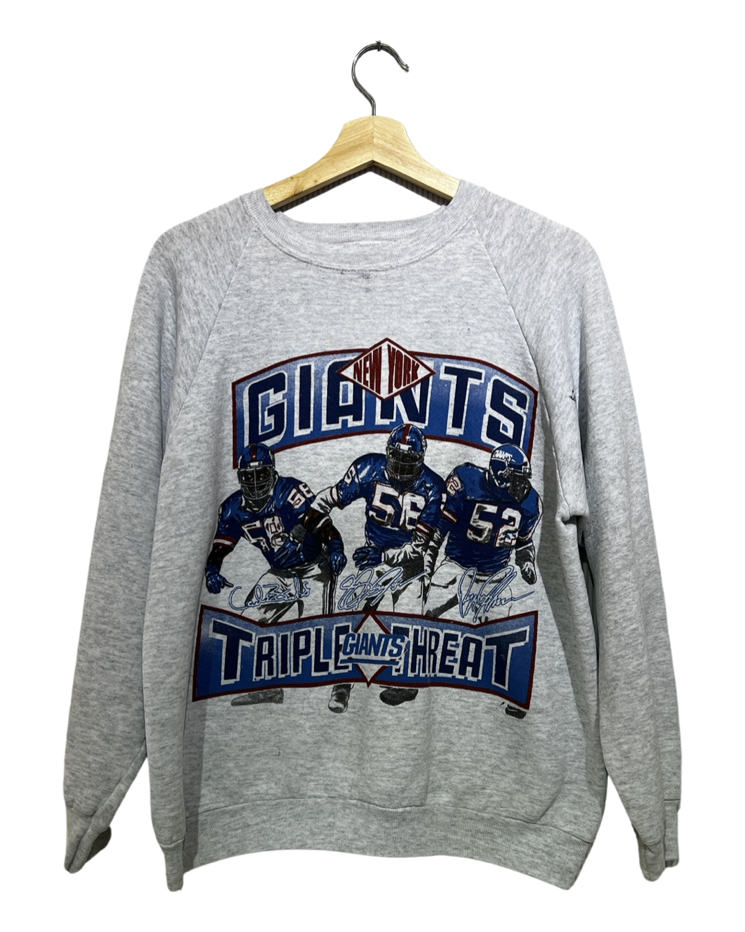Vintage 90s NY Giants Triple Threat Taylor Banks Johnson Crewneck KIF Vintage