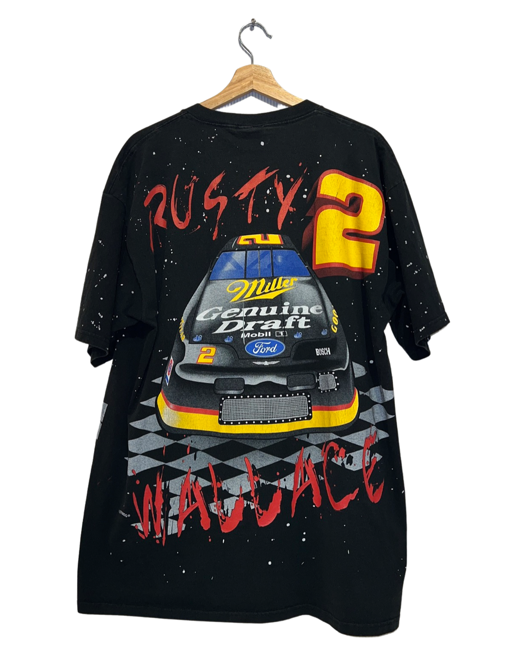 Vintage 90s Nascar Rusty Wallce Midnight Rider All Over Print Tee KIF Vintage
