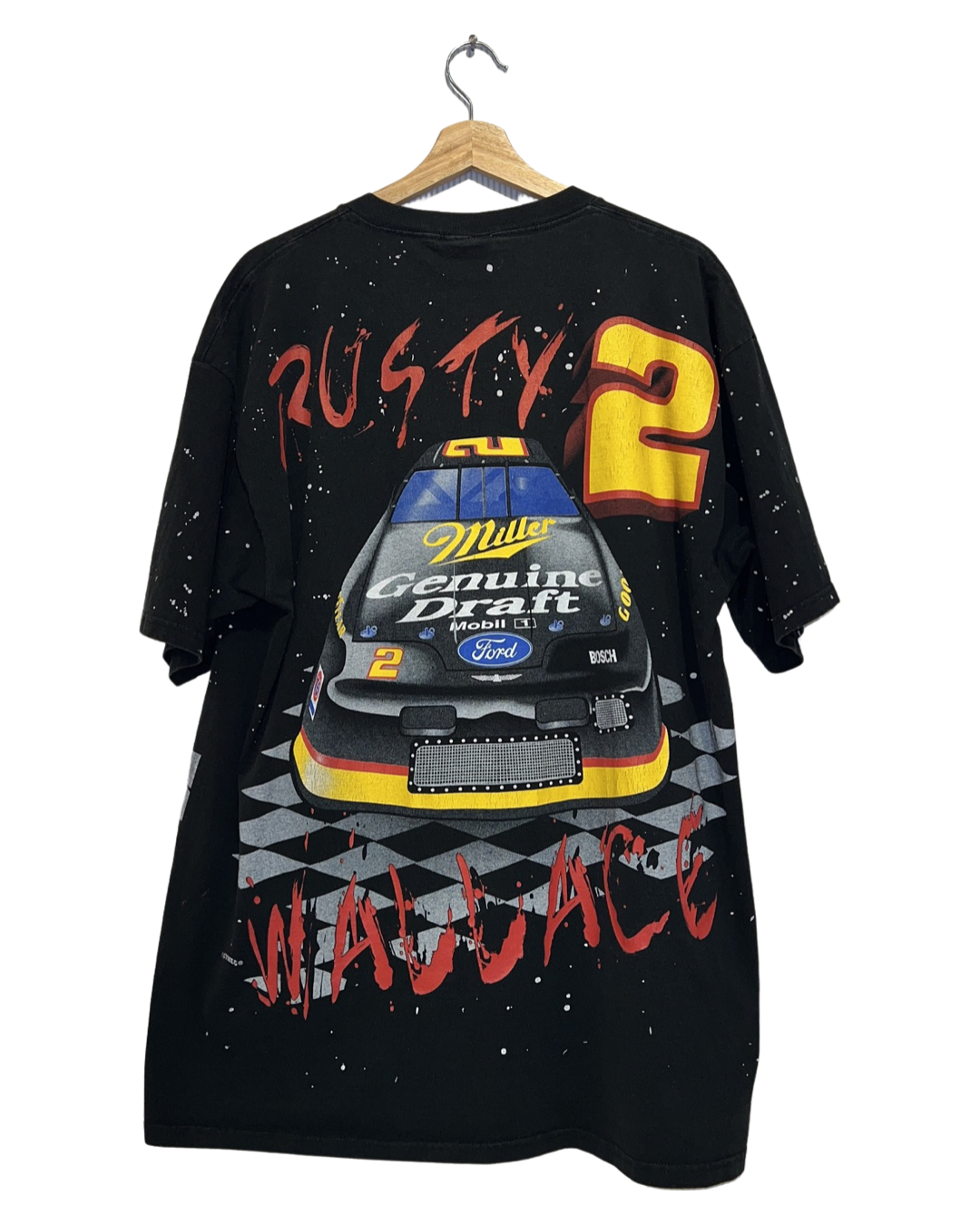 Vintage 90s Nascar Rusty Wallce Midnight Rider All Over Print Tee KIF Vintage
