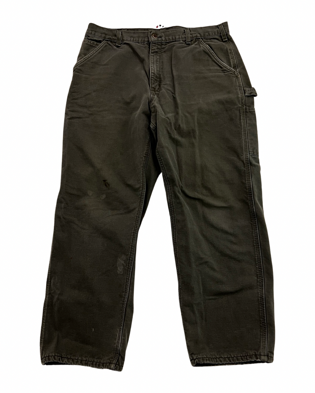 38 x 30 Vintage Carhartt Olive Flannel Lined Pants KIF Vintage