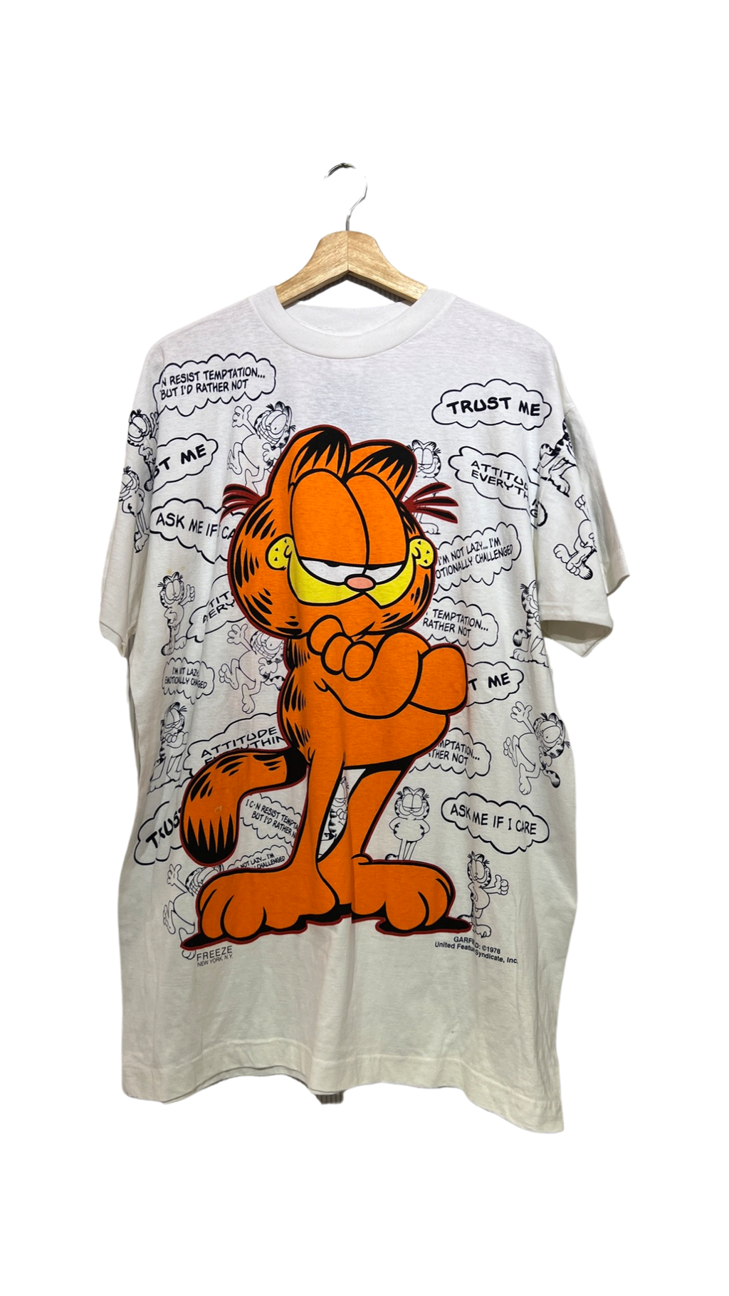 Vintage 90s Garfield Big Print Tee KIF Vintage