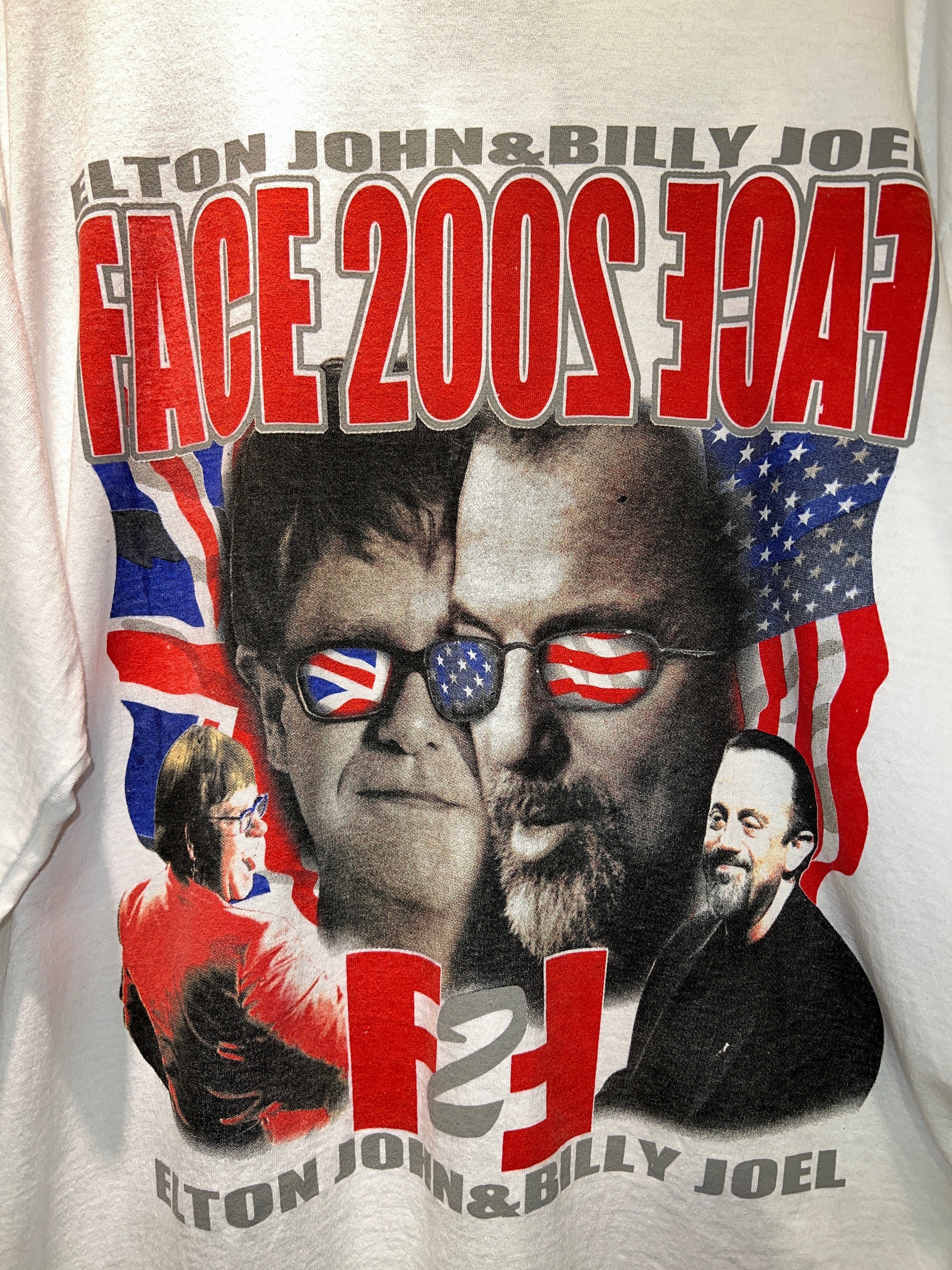Vintage 2002 Elton John & Billy Joel Face 2 Face LS Tour Tee KIF Vintage