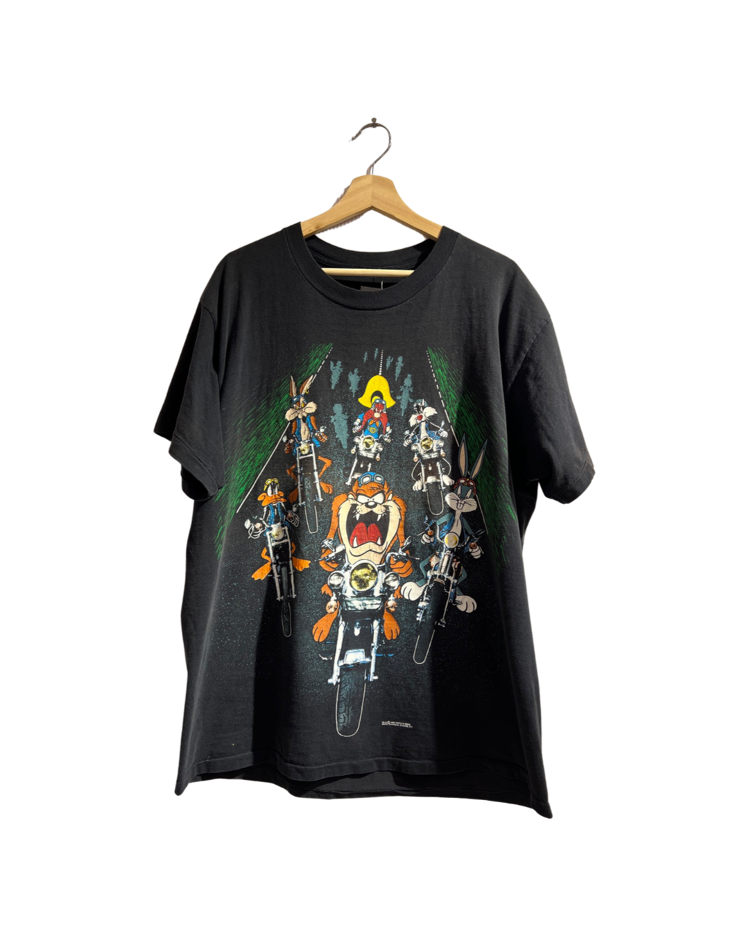 Vintage 1993 Looney Tunes Double Sided Motorcycle Tee KIF Vintage