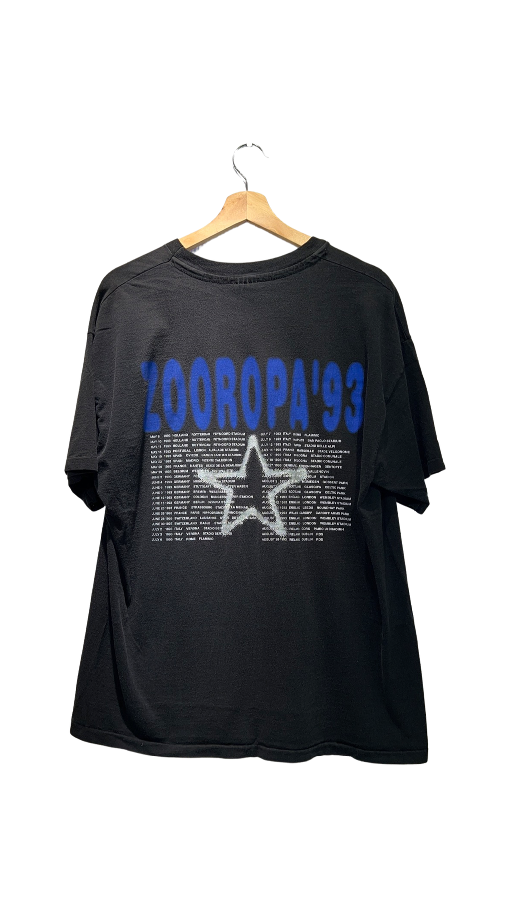 Vintage 1993 U2 Zooropa European Tour Tee KIF Vintage